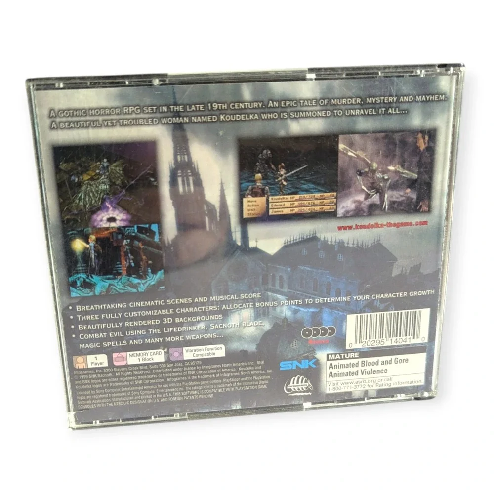 Koudelka Sony PlayStation 1 PS1 SNK 2000 Gothic Horror RPG 4-Disc Set CIB